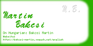 martin bakcsi business card